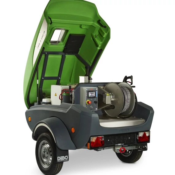 DiBO JMB-S utánfutóba épített tisztítógép beépített diesel üzemű motorral és vízmelegítővel
